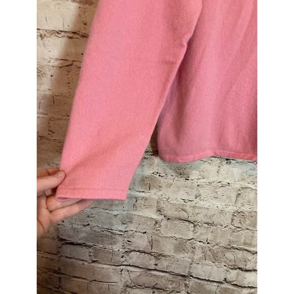 Queen of Scots Cashmere Sweater Womens XL Powder Pink Lightweight Pullover - Picture 10 of 11